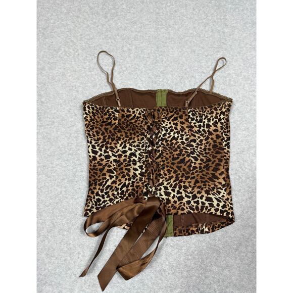Y2K Guess Womens Size M Cheetah Corset Top - Picture 2 of 6